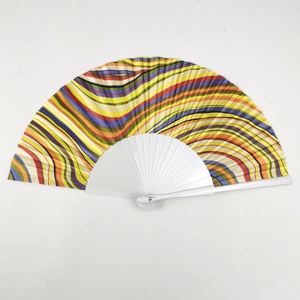 Abanico de Baile Plegable de Tela Oxford de 7 Pulgadas, de Plástico, con Logotipo Personalizado, Promocional, Nuevo, Español, de 24 Paneles, Venta al Por Mayor - Product Image 1