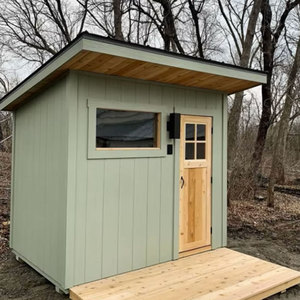 Salle de sauna en cèdre rouge de style <span class=keywords><strong>nordique</strong></span> moderne avec poêle à sauna pour spa à domicile et bien-être - Construction en bois massif écologique - Product Image 1