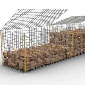 صندوق أرضيات معدني مجلفن من الحجر والأسلاك 1x1x2