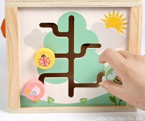 Juguetes Educativos Multifuncionales para Bebés, Regalos Sensoriales para Niños Pequeños, Niñas y Niños, Cubo de Juego de Madera, Centro de Actividades - Product Image 2