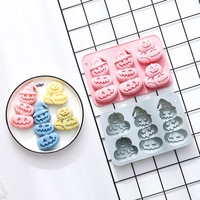 Moule en silicone à 4 cavités, thème citrouille d'Halloween, pour pâtisserie et chocolat, ensemble d'outils de cuisson