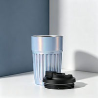 Nouvelle conception, gobelet isotherme en acier inoxydable à double paroi de 12 oz, pour bubble tea, bière, café, vente en gros, peinture arc-en-ciel, sans BPA