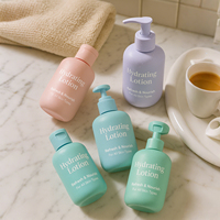 300ml Disque Top Cap HDPE Plastique Shampooing Babycare Rose Vert Bleu Bouteille Lotion Pompe pour Emballage Cosmétique