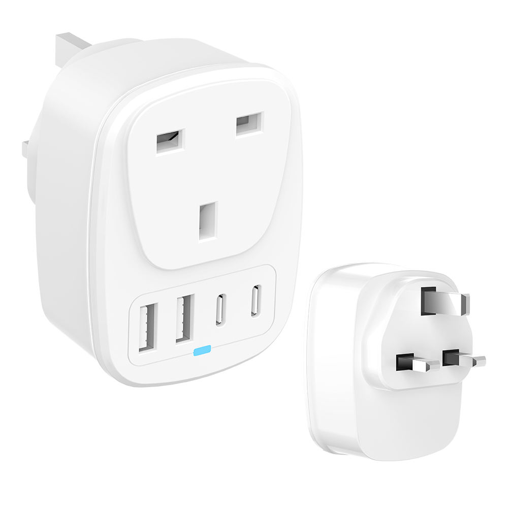 HONPNK UK901UK-2A2C18 18W Universal Plug Socket for UK Ireland Hong Kong Singapore Malaysia Travel Adapter