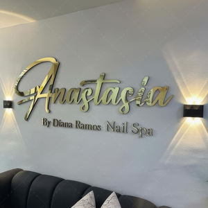 Señalización de metal Logotipo personalizado Letrero de corte láser de acero inoxidable Logotipo de corte láser personalizado Letrero de recepción de logotipo de metal cepillado - Product Image 2