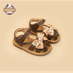 Versión coreana moda niños princesa zapatos antideslizantes y resistentes al desgaste sandalias para niñas con lazo Floral