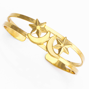 Set di Gioielli FS Vintage con Combinazione Stella e Luna, Placcato in Oro Italiano 18K, per Occasioni Speciali e Feste - Product Image 4
