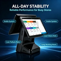 Système de terminal de point de vente Windows à double écran capacitif, écran tactile tout-en-un de 15,6 pouces, caisse enregistreuse