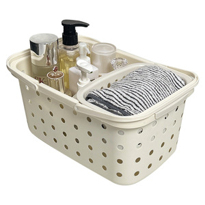 Hollowed-Out Bath <b>Basket</b> <b>Large</b> Capacity With Handle For Bathroom Storage And Laundry Organization - Product Image 2