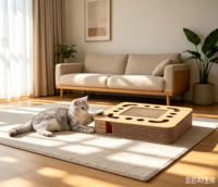 Arbre à chat moderne en carton, durable et antidérapant, facile à assembler, avec fonctions réglables