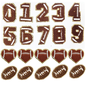 <b>Iron</b> <b>On</b> Football <b>Number</b> Patches 0-4 Embossed Nonwoven Felt Applique For Clothes DIY Crafts - Product Image 2