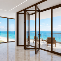 Puertas Corredizas de Vidrio para Balcón de Aluminio con Vista Amplia, Puerta Corrediza Insonorizada para Patio, Proyecto de Construcción, Venta al por Mayor