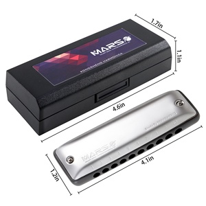Armónica Diatónica Profesional <span class=keywords><strong>Kongsheng</strong></span> Mars de Plástico Duradero con Agujero Redondo para Entusiastas de la Música - Product Image 1