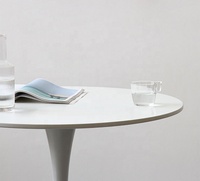 Meubles de bureau blancs à finition brillante, design moderne, bureau de réception, table de réunion modulaire, petite table ronde de négociation