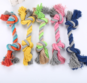 Mainan Tali Gigit Anjing Katun Mainan Kunyah Anjing untuk Pengunyah Agresif Tali Tarik Tambang Perang - Product Image 3