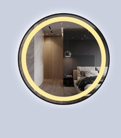 Cermin Led pintar cermin Led bentuk bulat mewah kualitas terbaik untuk dekorasi kamar mandi
