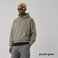 Hoodie Fleece Oversize Bordir Custom OEM Pria, Bahan Katun Poliester 355 GSM, Grosir