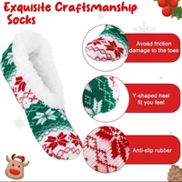 Chaussettes de Noël pour femmes, en tricot et velours, douces, antidérapantes, avec semelle antidérapante pour l'intérieur, chaussettes thermiques pour la maison, cadeau de fête