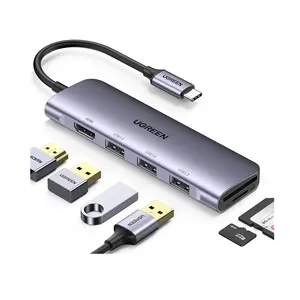 UGREEN USB C Hub 6-in-1 USBC to USB Adapter 4K HD-MI Adapter Multiport Dongle 3 USB 3.0 Ports HUB