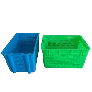 Дешевый большой сельскохозяйственный Пластиковый Штабелируемый ящик, сетчатый ящик без крышки