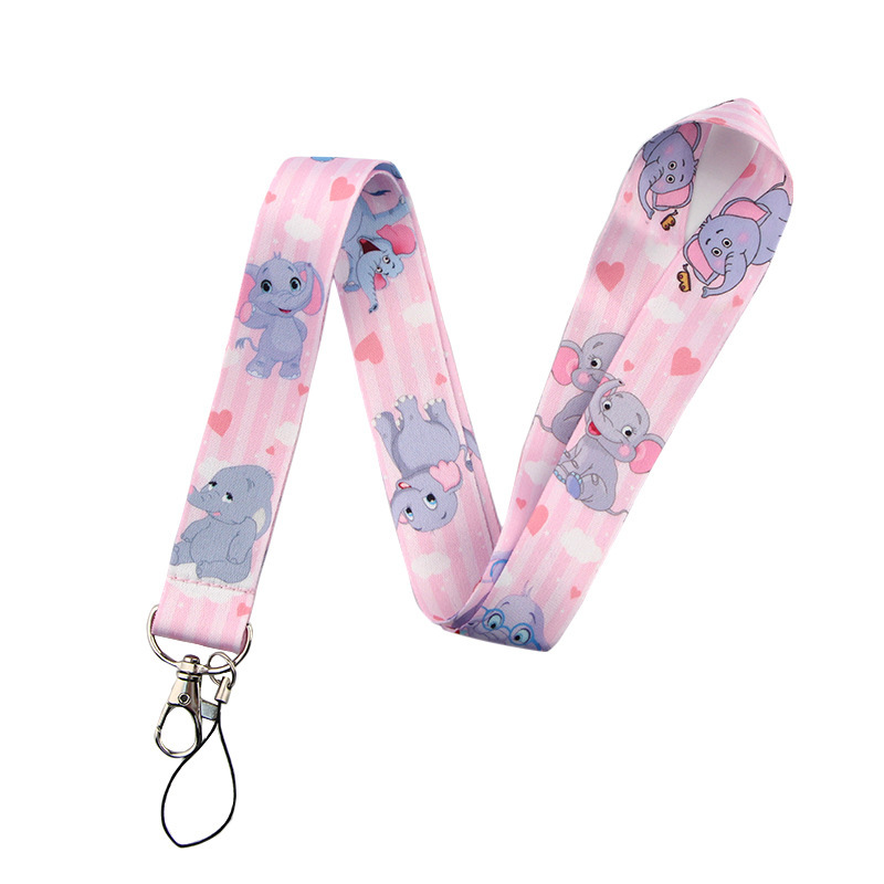 Lanyards Mobile Phone Accessories ID Card Holder USB Anti-Lost Cartoon Cute Elephant Design Lanyard for Kids Gifts Wholesale Image 3