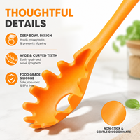 Cuillère à pâtes en silicone de qualité alimentaire, résistante à la chaleur, ustensile de service pour spaghetti, outil de cuisine
