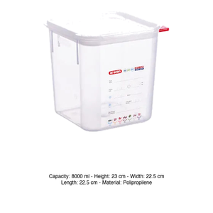 ภาชนะโพลีโพรพิลีนสุญญากาศ 8 ลิตร 22.5 × 22.5 × 23 ซม. พร้อมฝาปิดอาราเวน - Product Image 3