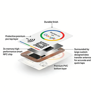 Soporte <span class=keywords><strong>de</strong></span> Alta Calidad para Reseñas <span class=keywords><strong>de</strong></span> Google con Código QR NFC Impermeable 213/216 13.56MHz <span class=keywords><strong>de</strong></span> PVC Plástico para Promoción Social en TikTok - Product Image 5