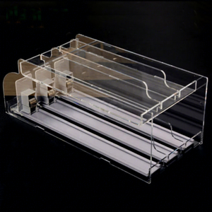 Présentoir ajustable en plastique avec poussoir à ressort pour cigarettes et boissons – Organisateur de vente au détail auto-avanceur - Product Image 1