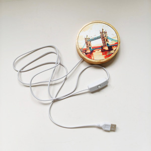Veilleuse LED en bois alimentée par USB avec interrupteur à bouton, support de sublimation vierge en PET, impression personnalisée DIY, cadeau personnalisé, blanc chaud, 7 couleurs - Product Image 1