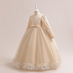 Nouvelle Robe Longue en Tulle à Manches Florales pour Enfants et Adolescentes, Style Princesse, pour Mariage, Spectacle Scénique, Concours de Beauté, Déguisement - Product Image 2