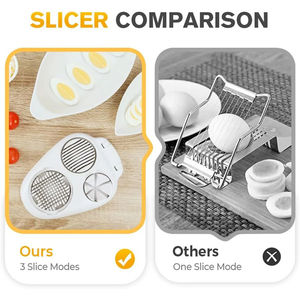 Accessoires de cuisine en gros : Trancheuses 3-en-1 pour œufs durs, avec modes de découpe variés, en acier inoxydable robuste, outil de cuisine - Product Image 6