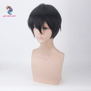 Nuevo Producto Ainizi, Pelucas de Cosplay de Ángeles de la Muerte, <span class=keywords><strong>Isaac</strong></span> Foster, Cabello Corto Negro Sintético, Pelucas de Cosplay para Hombre - Product Image 2