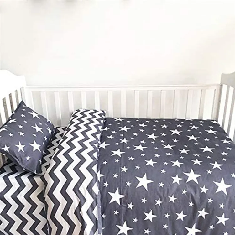 Hypoallergenic cotton fabric kids/baby set bedding double-sided printing baby bedding set