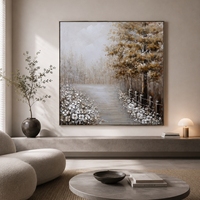 Peinture murale sur toile à prix de gros : Paysage floral bucolique avec arbre, décoration intérieure