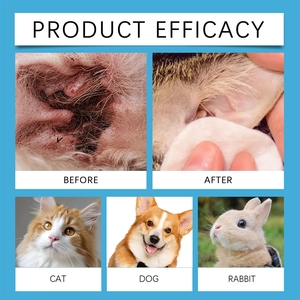 Gouttes auriculaires naturelles à base de plantes pour animaux de compagnie, directement de l'usine, nettoyant sûr pour les oreilles, éliminateur de cire et d'odeurs pour chiens et chats - Product Image 5