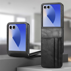 Funda de Teléfono Plegable de Cuero con Ranuras para Tarjetas, a la Moda, para Samsung Z Flip 7 6 5 <span class=keywords><strong>4</strong></span> 3, Ultrafina, Antigolpes, Cubierta Trasera - Product Image 2
