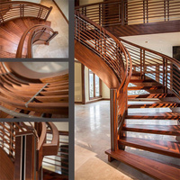 Escalier droit contemporain en bois avec rampe élégante pour villas haut de gamme