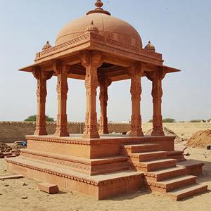 Gazebo Decorativo de Piedra Arenisca Roja con Cúpula Chatri, Pabellón Indio Esculpido a Mano para Proyectos de Jardines, Resorts y Palacios - Product Image 1
