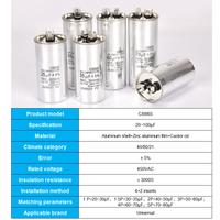 Condensateur en aluminium BINGO BG-CBB65-25uF 450V 2.0mm avec garantie d'un an pour climatiseur électrique domestique