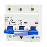 Disjoncteur miniature DZ47-125 4P MCB, interrupteur à air 80A 100A 125A, protection contre les surcharges et les courts-circuits