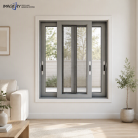 Fenêtre coulissante moderne en aluminium à rupture de pont thermique avec verre trempé et moustiquaire pour chambre et salon