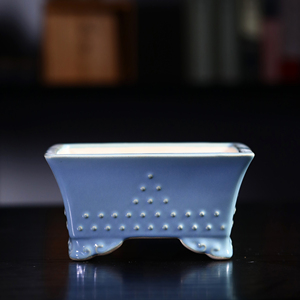 Pot à bonsaï carré en céramique, vert glacé, fait main, miniature, pour plantes d'intérieur, décoration Calamus - Product Image 3