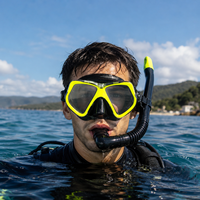Masque de plongée sous-marine à double lentille de qualité supérieure, verre trempé, vision claire, ajustement sécurisé, lunettes de plongée en silicone pour adultes