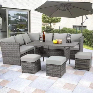 Sofà all'aperto del <span class=keywords><strong>giardino</strong></span> del <span class=keywords><strong>rattan</strong></span> del patio della villa dell'hotel di vimini impermeabile della mobilia moderna all'aperto - Product Image 1
