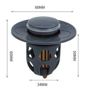 سدادة صرف من النحاس من النوع الذي يعمل بالدفع ، ملحقات حمام شاملة لأحواض المطبخ للأرضيات الأساسية ، تسرب حوض غسيل مزيل العرق - Product Image 5