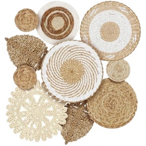 Cestas de Fibra Vegetal Hechas a Mano para Montar en la Pared, Estilo Suroeste, para Almacenamiento, Decoración Ecológica para Bodas y Hogar - Product Image 3