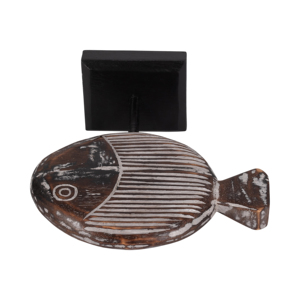 Statuetta di pesce in legno su supporto, scultura costiera per decorazioni domestiche, bagno, ufficio, espositore da scaffale, dettagli intagliati - Product Image 6
