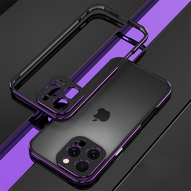 Luxury Metal Bumper Case for iPhone 16 15 14 13 12 11 Pro Max Pro + Mini 17e 16e Aluminium Frame Cover+Metal Lens Protect Film
