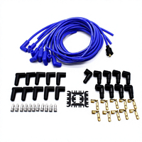 Jeu de fils de bougies d'allumage bleus de 8 mm à 90 degrés pour HEI Chevy SBC BBC Ford Mopar 350 454 V8